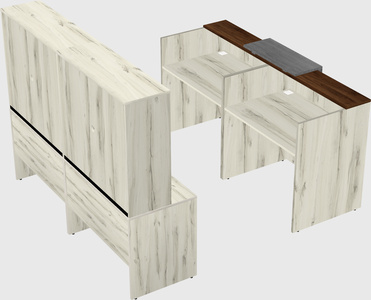 Shared u-shaped reception desks