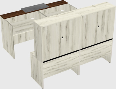 Shared u-shaped reception desks