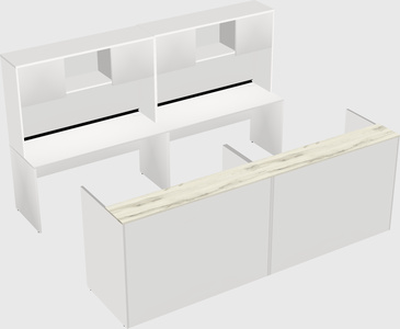 Shared u-shaped reception desks