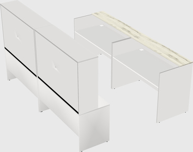 Shared u-shaped reception desks