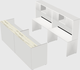 Shared u-shaped reception desks