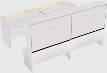 Shared u-shaped reception desks