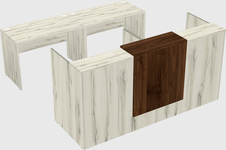 Shared u-shaped reception desks