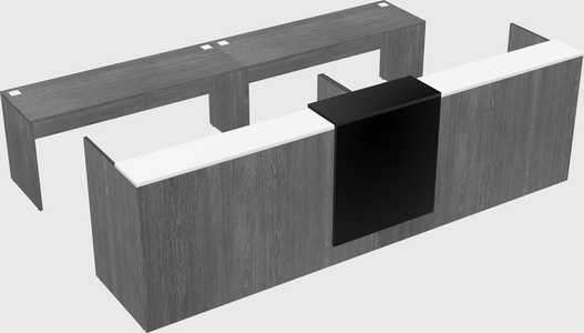 Shared u-shaped reception desks