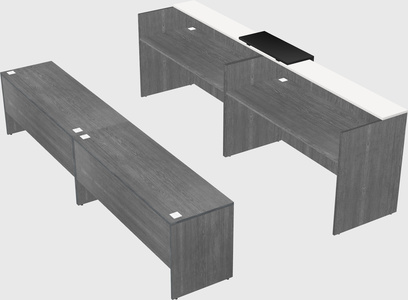 Shared u-shaped reception desks