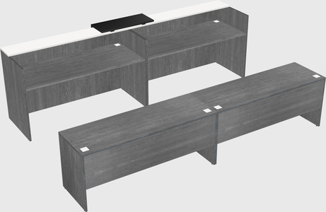 Shared u-shaped reception desks