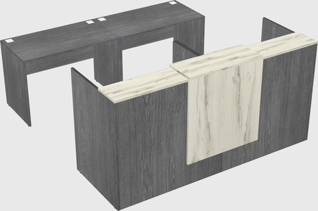 Shared u-shaped reception desks