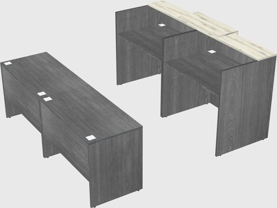 Shared u-shaped reception desks