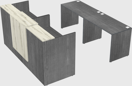 Shared u-shaped reception desks