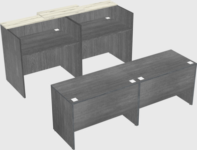 Shared u-shaped reception desks