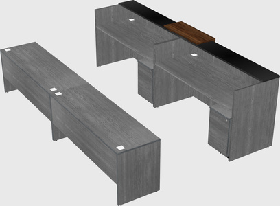 Shared u-shaped reception desks
