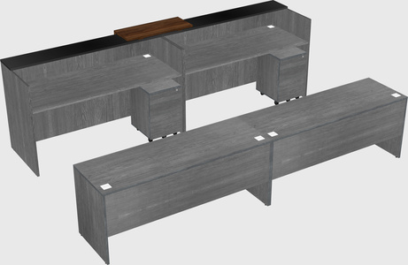 Shared u-shaped reception desks