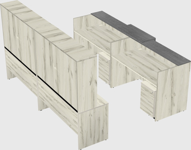 Shared u-shaped reception desks