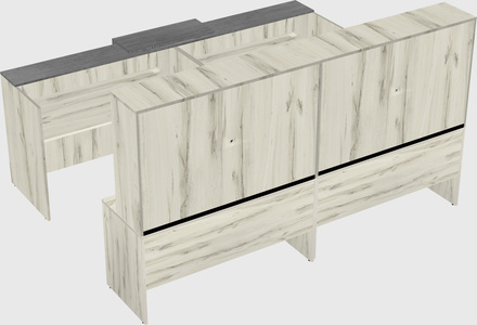 Shared u-shaped reception desks