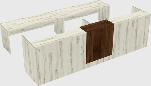 Shared u-shaped reception desks