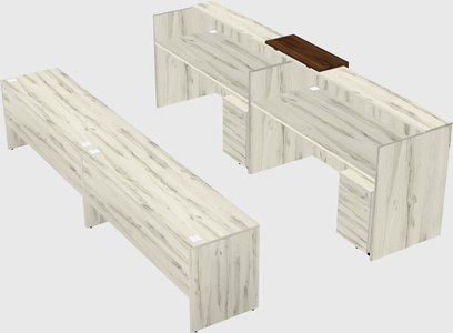 Shared u-shaped reception desks