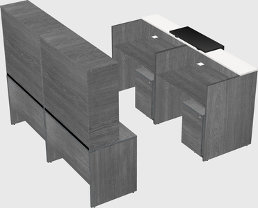 Shared u-shaped reception desks