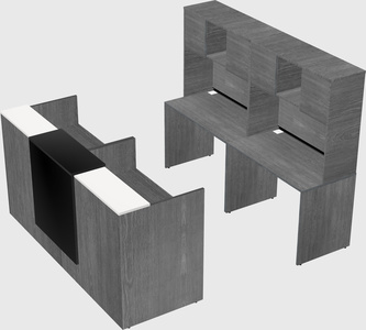 Shared u-shaped reception desks