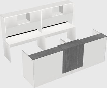 Shared u-shaped reception desks