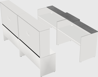 Shared u-shaped reception desks