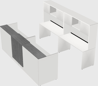 Shared u-shaped reception desks