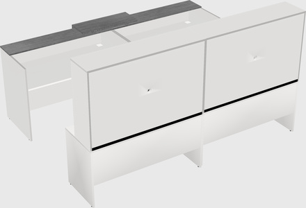 Shared u-shaped reception desks