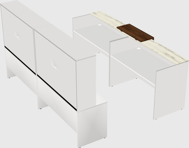 Shared u-shaped reception desks