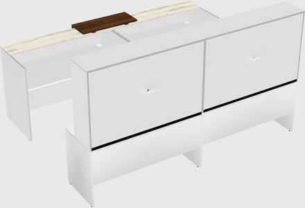 Shared u-shaped reception desks