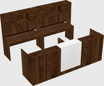Shared u-shaped reception desks