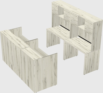 Shared u-shaped reception desks
