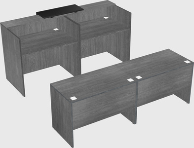 Shared u-shaped reception desks