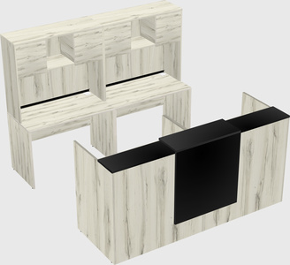 Shared u-shaped reception desks