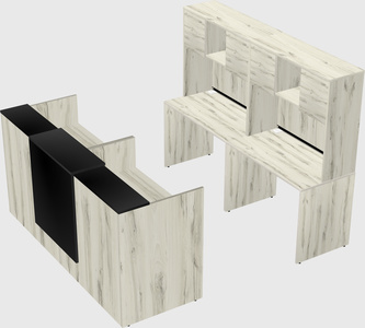 Shared u-shaped reception desks