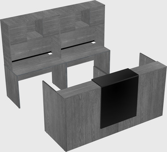 Shared u-shaped reception desks