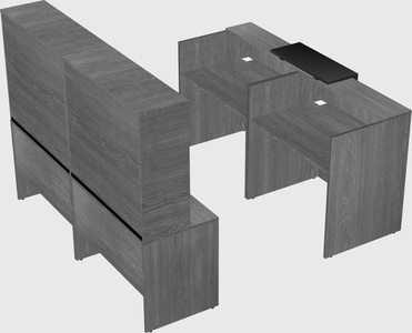 Shared u-shaped reception desks