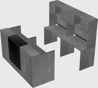 Shared u-shaped reception desks