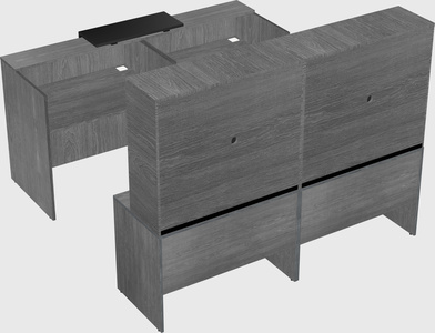Shared u-shaped reception desks