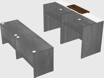 Shared u-shaped reception desks