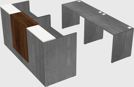 Shared u-shaped reception desks