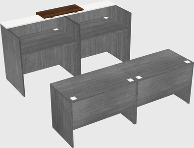 Shared u-shaped reception desks