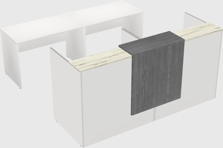 Shared u-shaped reception desks