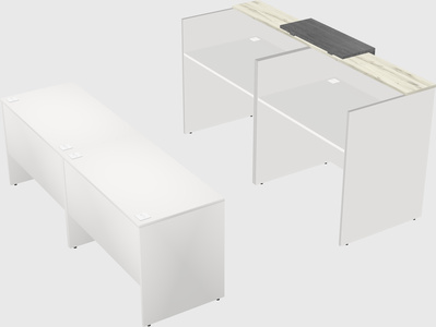 Shared u-shaped reception desks