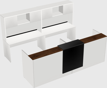 Shared u-shaped reception desks