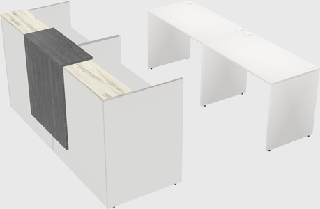 Shared u-shaped reception desks