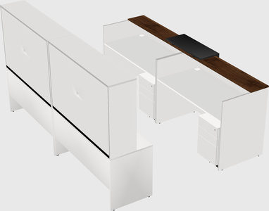 Shared u-shaped reception desks