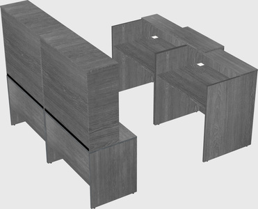 Shared u-shaped reception desks