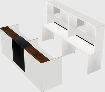 Shared u-shaped reception desks