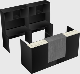 Shared u-shaped reception desks