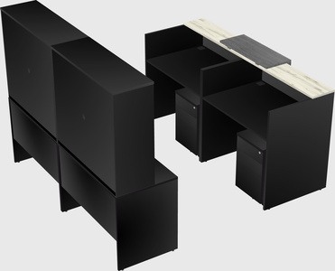 Shared u-shaped reception desks