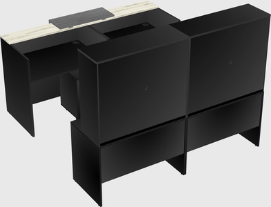 Shared u-shaped reception desks